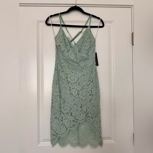 Lulus Flirting With Desire Mint Lace Bodycon Dress